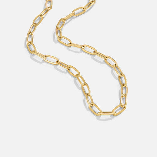 Colar Paperclip com Berloque Ouro 18K