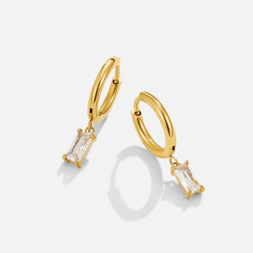 Brincos Pendentes de Cristal Branco Avery