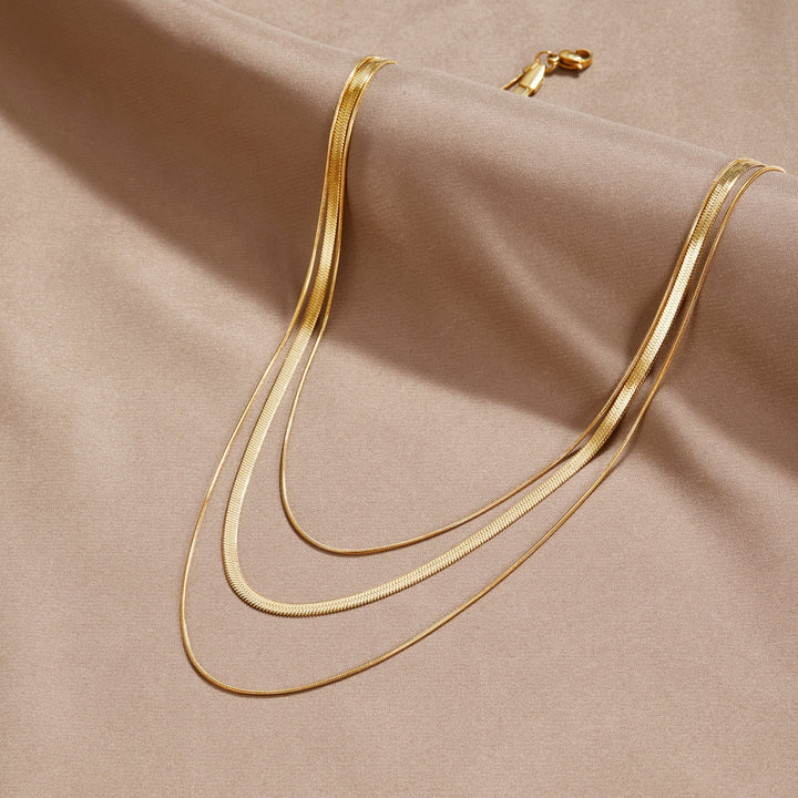Colar em Corrente Multicamadas Dourado