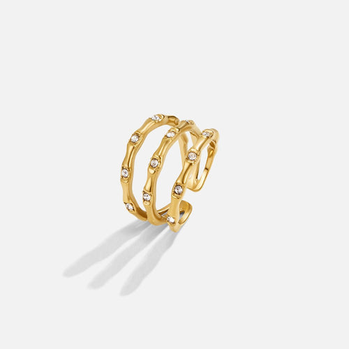 Anel Bambu Dourado em Camadas