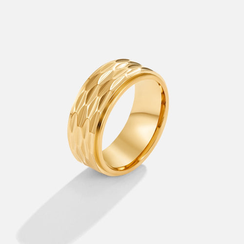 Anel Volumoso Dourado Rene