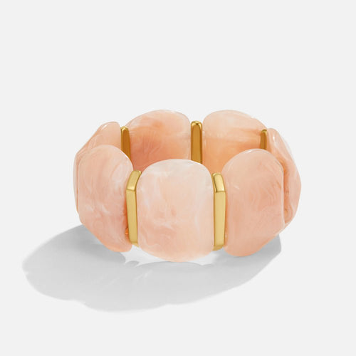 Pulseira Elástica de Quartzo Rosa